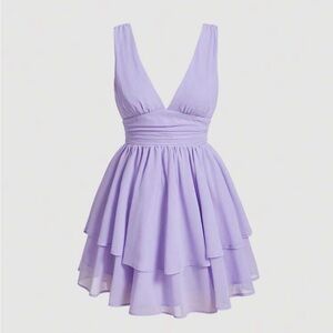 NWT SHEIN Mod Elegant Lavender A Line Sleeveless Dress size large